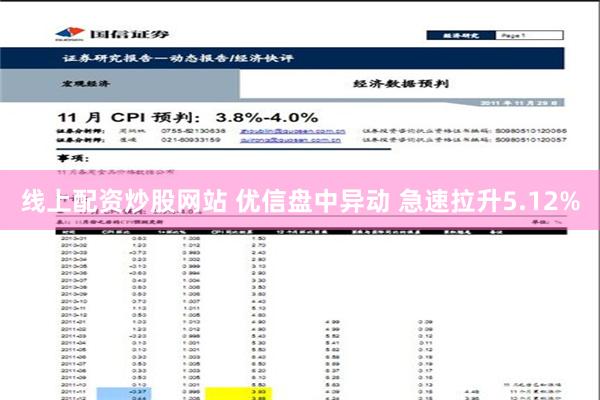 线上配资炒股网站 优信盘中异动 急速拉升5.12%