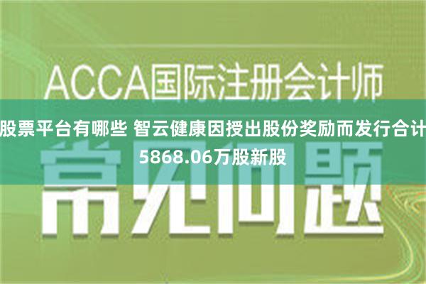 股票平台有哪些 智云健康因授出股份奖励而发行合计5868.06万股新股